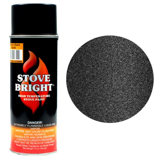 Blaze King Wood Stove High Temp Spray Paint 12 oz (Metallic Black): 19