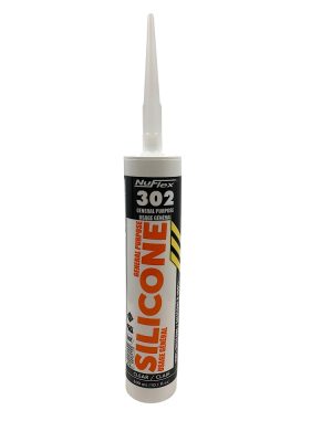 NuFlex 302 Medium Temperature 450 Degree Clear Silicone Sealant Adhesive, 10.2 oz