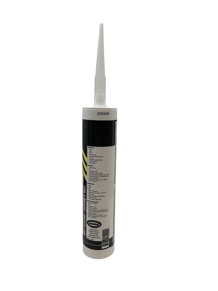 NuFlex 302 Medium Temperature 450 Degree Clear Silicone Sealant Adhesive, 10.2 oz - Image 3