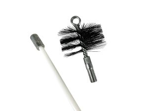 3" Stove and Fireplace Vent Exhaust Flue Metal Bristle Pipe Brush With One 3' Rod Combo, 3' Total