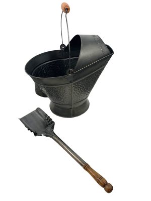 Pellethead Grey Acid Coal Hod Scuttle Bucket W/Shovel