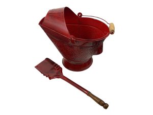 Pellethead Red Coal Hod Scuttle Bucket W/Shovel