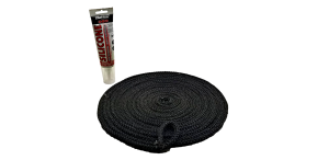 Stove and Fireplace Firebox Door Rope Gasket Seal Replacement Kit, 1/4" x 10', PH