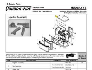 Quadrafire Hudson Bay Top Assembly SRV7003-010A, OEM