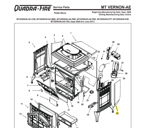 Quadrafire Mt. Vernon AE Right Shroud Body Panel, OEM