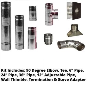 3" Selkirk Pellet Stove Vent Kit Up & Out