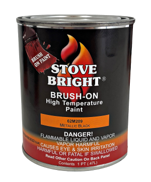 Stove Bright Metallic Black, High Temperature Brush On Paint, 16oz